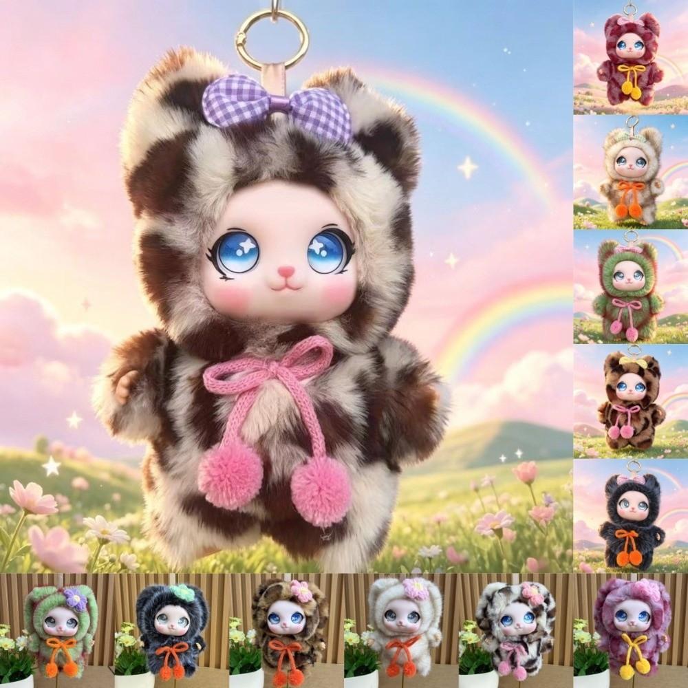 Leopard Print Rabbit Doll Figures Ornaments Bunny Plush Doll Pendant Kids Christmas Gifts