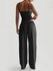 Summer Camisole Crop Top Long Pants Casual Wide Leg Pants Lazy Style Set For Women