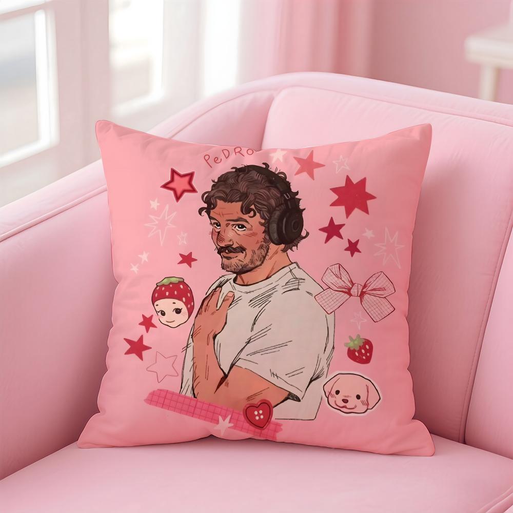 Hot Charismatic American Actor PPedro Pascal Cushion Cover Pillow Case Soft Skin Friendly Fabric Concealed Zipper