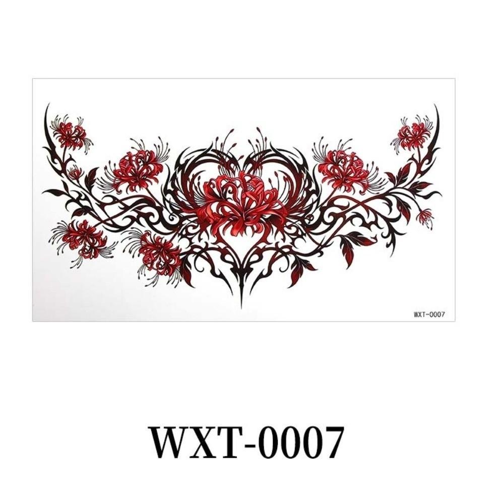 3D Texture Floral Body Art Sticker Crown Cross Wing Temporary Tattoo Instant Decals Music Festival