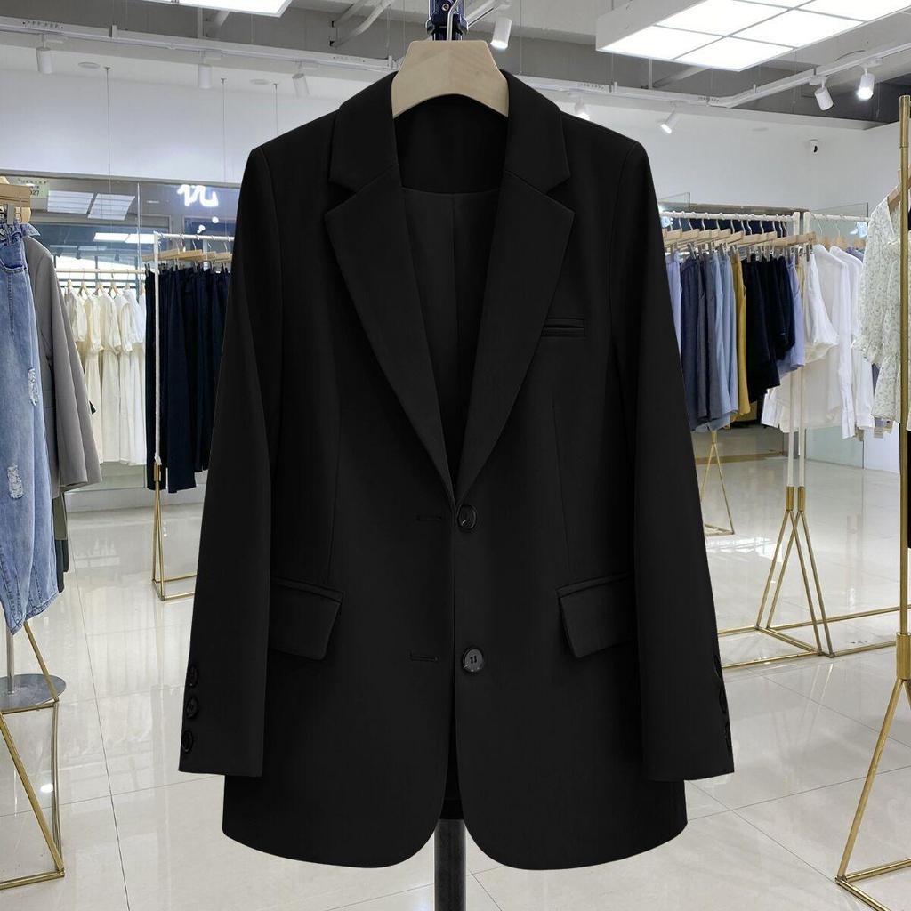 Black Small Suit Women's Jacket Autumn Casual Loose Design Sense Temperament Commuter Small Suit Jacket