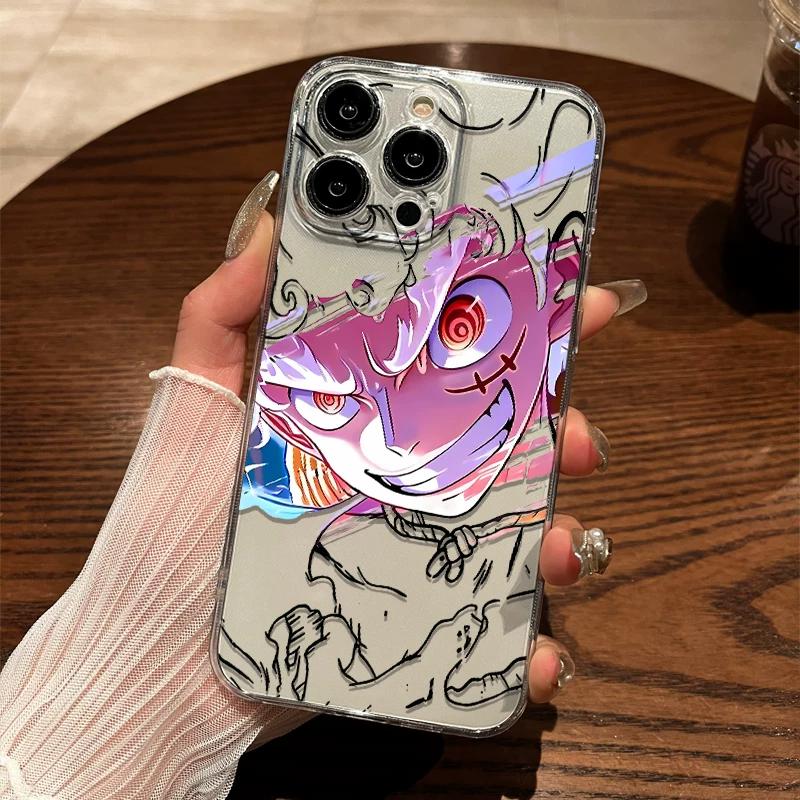 One Piece Luffy & Sanji Anime Graffiti TPU Phone Case For IPhone 15 14 13 Pro Max & Samsung Galaxy S24 Ultra, Clear Shockproof Protective Cover