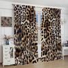 Leopard Print Curtains Brown Cheetah Wildlife Art Printed Window Drapes Bedroom Kitchen Decor Fabric Set Panel Curtain Blackout For Made Of Polyester