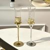 French Waist-Cinching Crystal Champagne Glass - Elegant Electroplated, High-Stem Bubble Cup for Desserts & Red Wine, Perfect for Gifting
