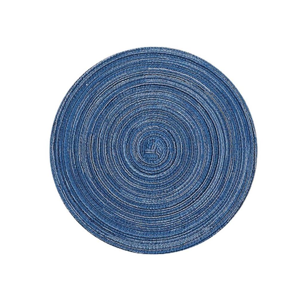 European Round Cotton Yarn Non-Slip Washable Woven Placemat - Simple Dining Table Insulation Mat