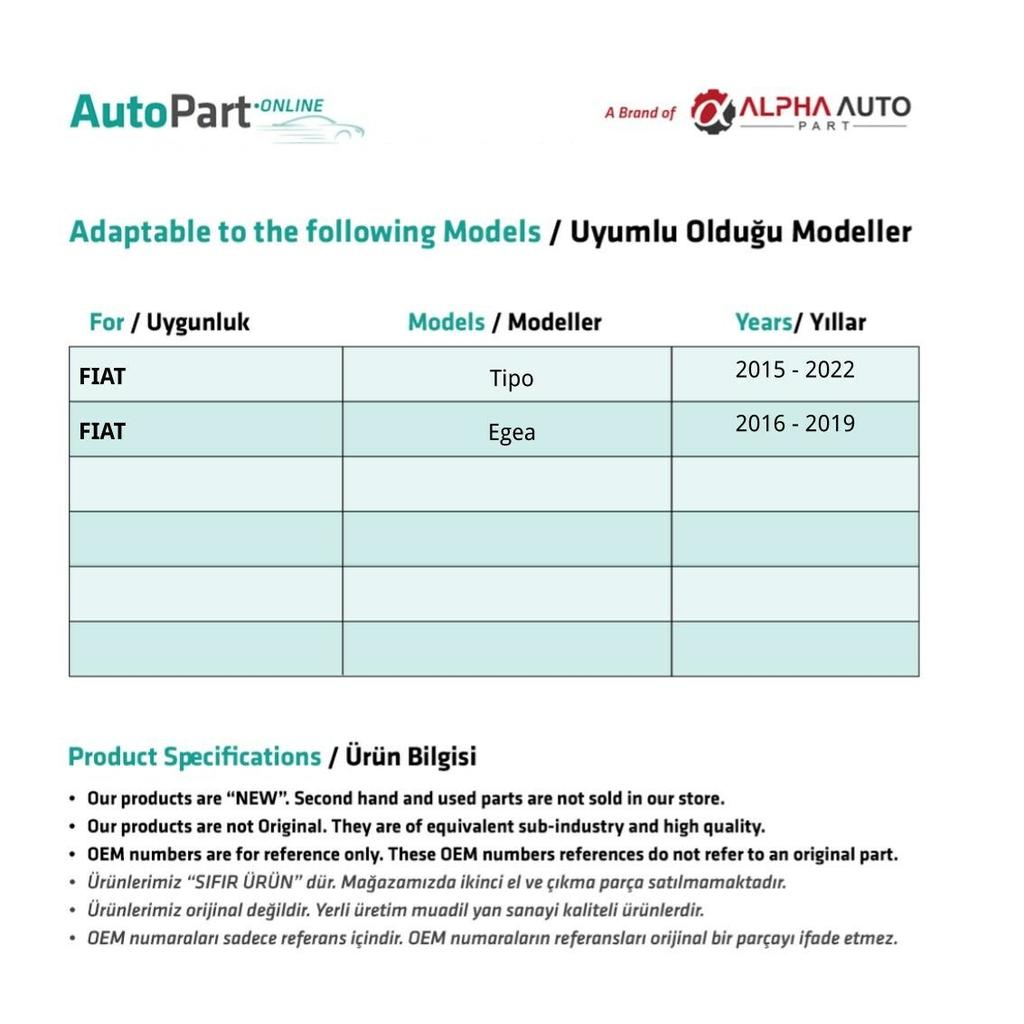 Türgriff-Codeabdeckung für Fiat Tipo, Egea-Chrom-RECHTS-LINKS