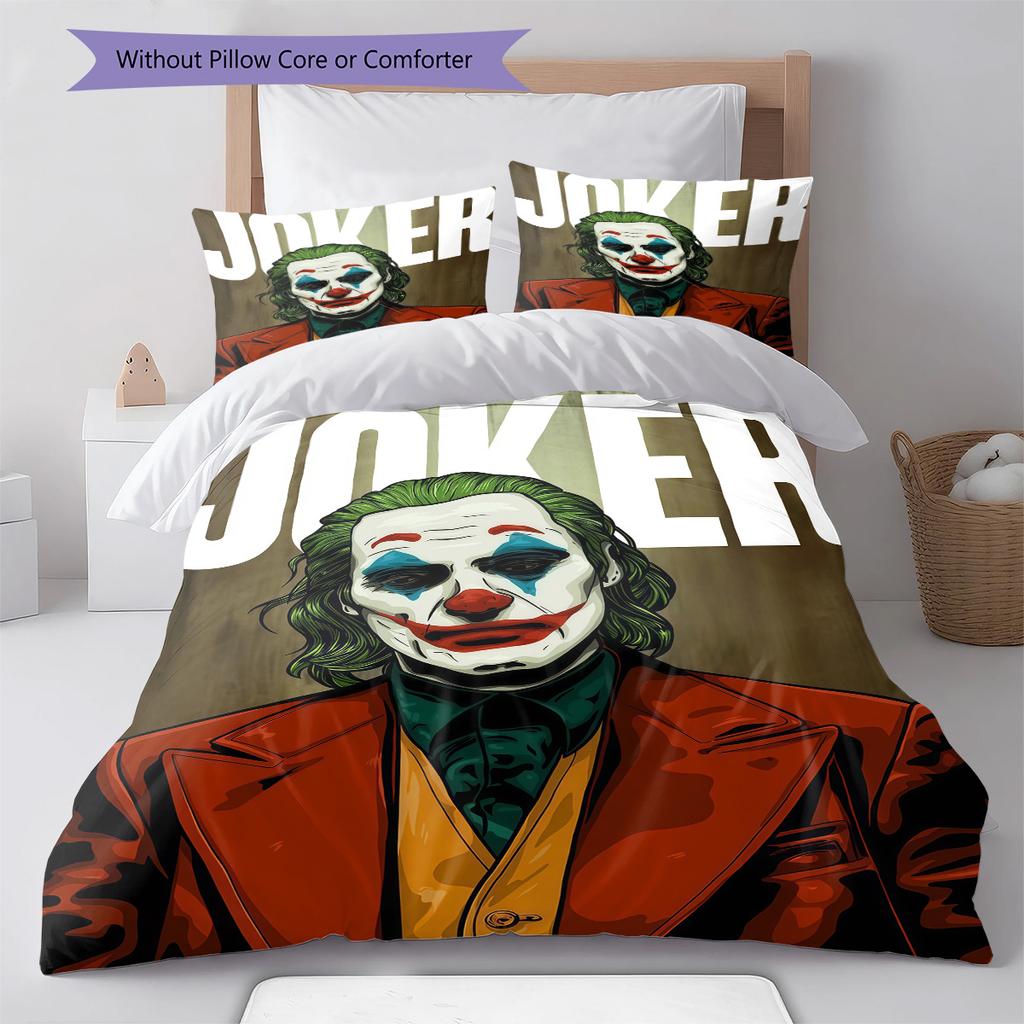 Joker Movie ,  Bedding Quilt Set Quilt Cover Pillowcase Home Decoration Birthday Gift (1 * duvet cover + 2 * pillowcase, without core)