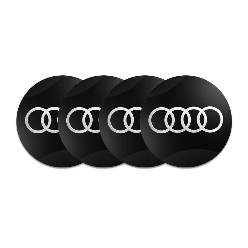4pcs 56mm Car Wheel Center Hub Cap Badge Logo Emblem Decal Wheel Sticker For Audi A3 A4 A5 A6 Q3 Q5 Q7 TT Car Accessories