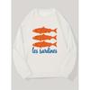 Men's Les Sardines Pattern Casual Crew Neck Sweatshirt.