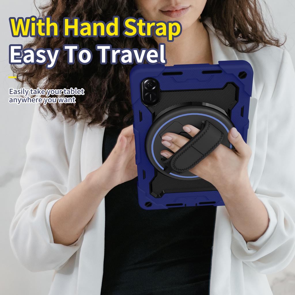 Rugged Case Universal for Huawei Honor Pad X9 X8 Pro 2023 11.5 Inch Armor Stand Cover with 360 Rotatable Hand Strap Shockproof