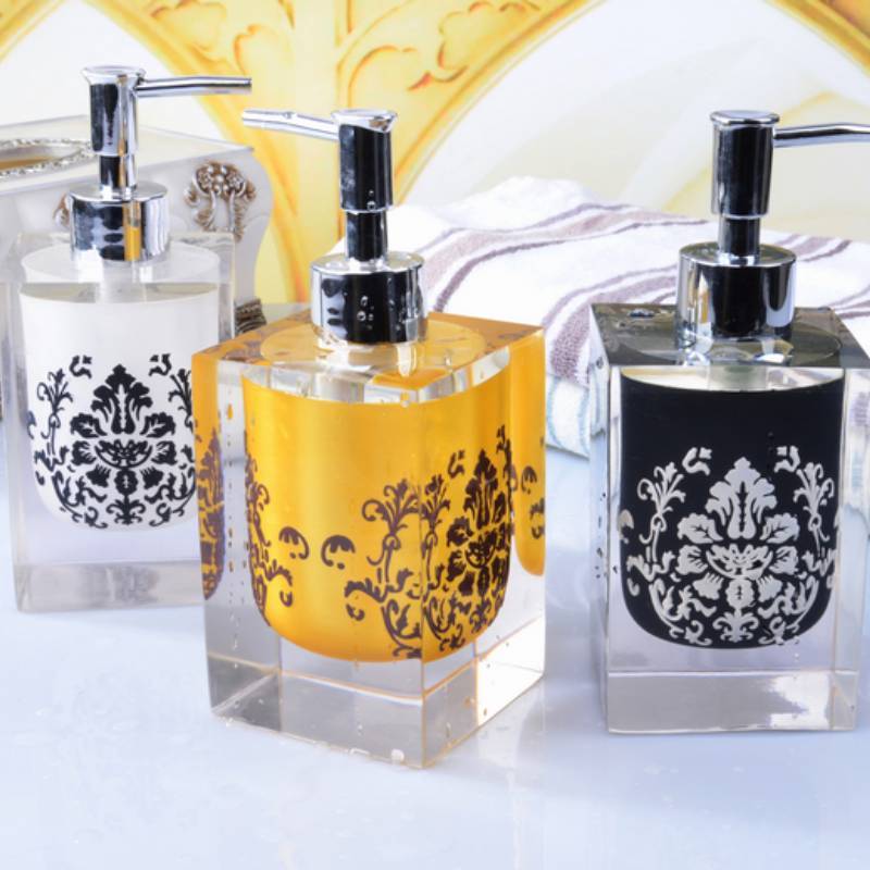 Elegant Hotel Hand Soap Dispenser Bottle With Floral Print For Bathroom Decor Gift