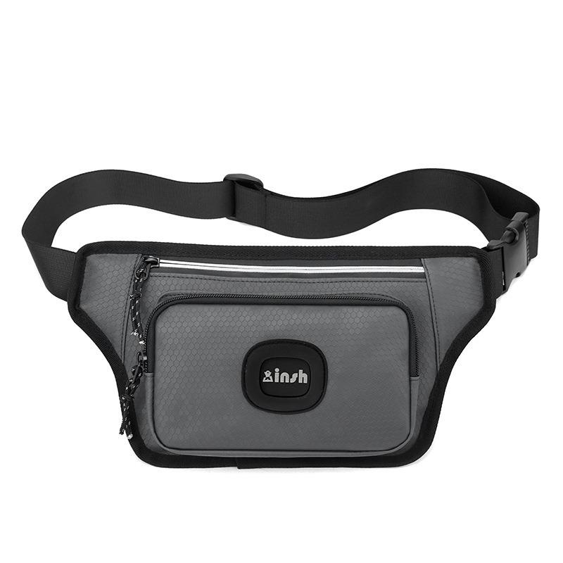 Crossbody bag with light Multifunctional lighting Breast bag Outdoor leisure cycling Sports large-capacity sports fanny pack