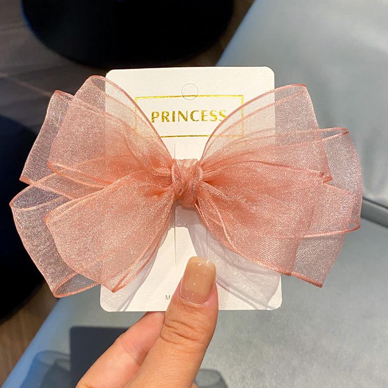 Fairy Princess Style Mesh Bow Hair Clip for Girls