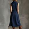 Ladies' Casual Big Collar  Slimming Sleeveless Dress