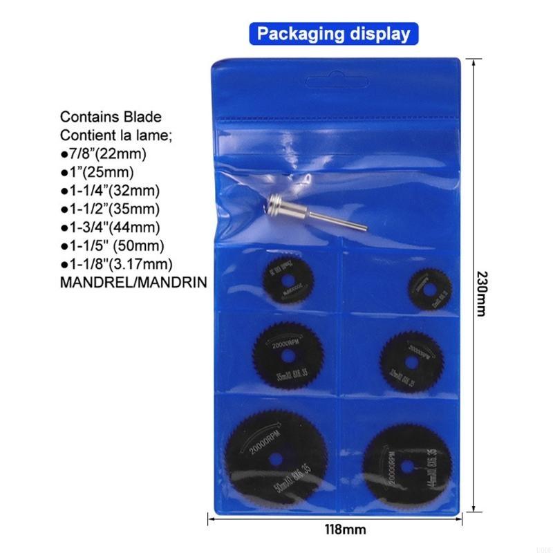 HSS Rotary Tool Mini Circular Blade Set Cutting Discs 7 Pcs