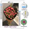 Diamantbroderi Blomster Tulipaner 5D DIY Diamantmaleri Korssting Rhinestone