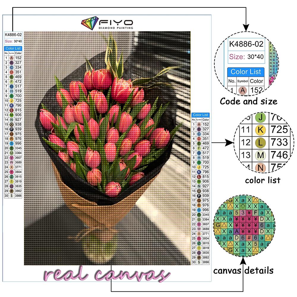 Diamantbroderi Blomster Tulipaner 5D DIY Diamantmaleri Korssting Rhinestone