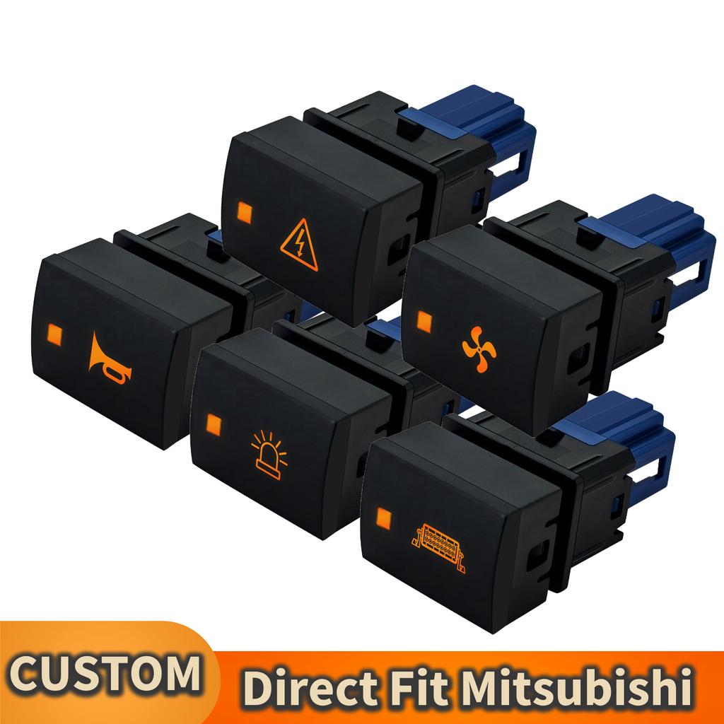 Amber Led Push Switch Front Bumper Spotlights Winch Power Button 12V for Mitsubishi Triton MV 2024 2025 Outlander 2021-2025