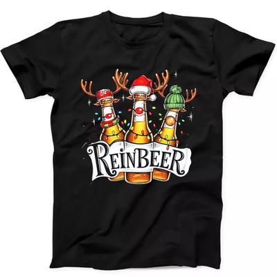 Bier Weihnachtsfeier Reinbier Weihnachtsmann Rentier Lustiges Geschenk Schwarzes T-Shirt 235