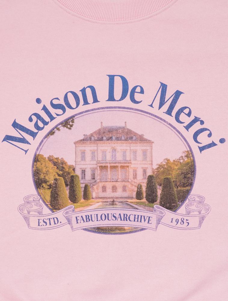 LA MAISON STUDIO Women'S Vintage Castle Garden Crop Sweatshirt Pink (Fcf1Ts205W)