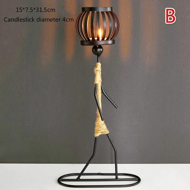 Creative Candlestick Party Wedding CenterpicesVintage Candle Holders Home Decoration Metal People Model Candelabros Decorative