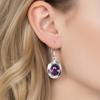 Solid 925 Sterling Silver Amethyst Gemstone Earrings Boho Dangle Earring, Gift For Her Silver Jewelry