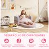 Children's Sofa Convertible into Bed and Play Area with Crown Cushion 116x61x14 cm Pink and Greyish Blue