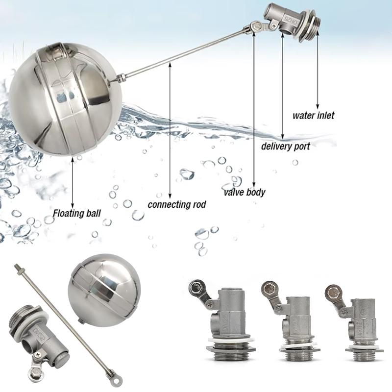 1/2" 3/4" 1" Kunststoff / Edelstahl Wassertank Schwimmerventil Verstellbares Schwimmerventil Rinder Lamm Futtertrog Durchflussregelventil