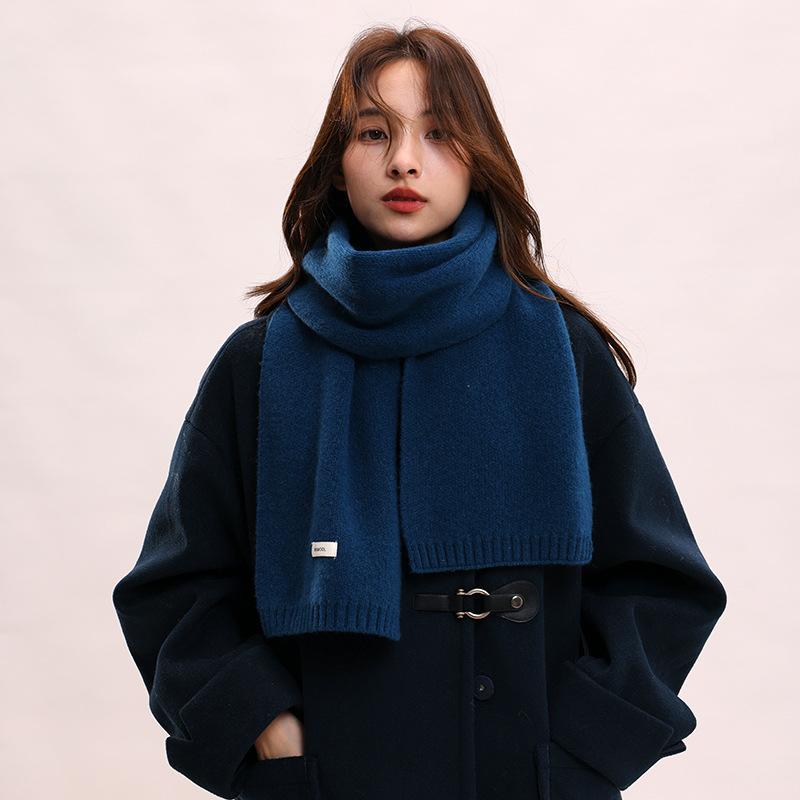 Wool Knitted 100% Cashmere Scarf Female and Male Thickened Scarf Warm Couple Parent-child Model Autumn and Winter Gift