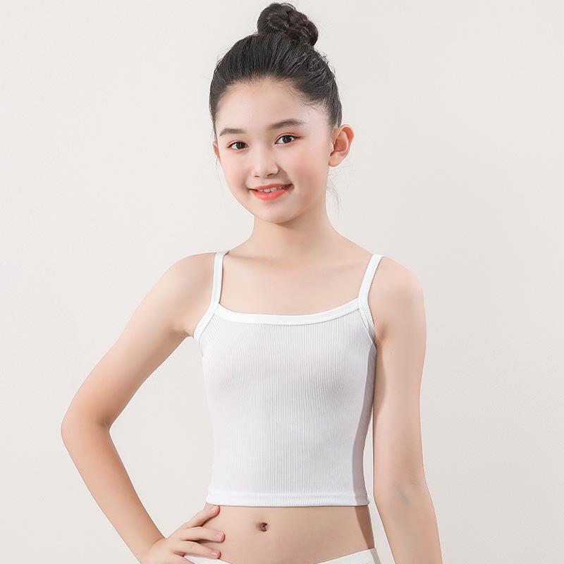 Korean Style Sling Training Vest for Puberty Growing Girls Aged 12-16 Developmental Inner Undergarment for Junior Senior High School Big Kids