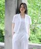 Paul And Alice Open Collar Blouse / White
