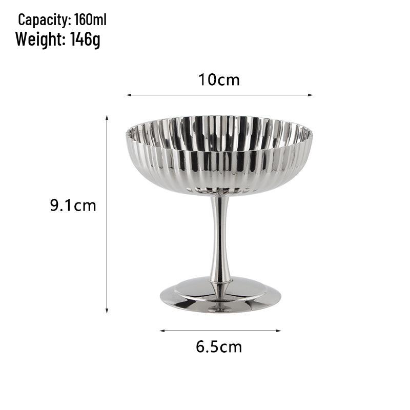 304 Stainless Steel Dessert Cup and Pudding Bowl – Small Snack Plate for Ice Cream