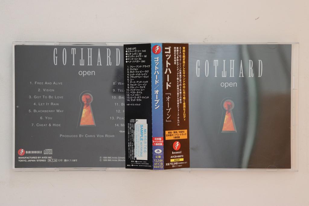 CD GOTTHARD - Open AVCB66072PROMO BAREKNUCKLE 1999 Japan Obi Metal Used