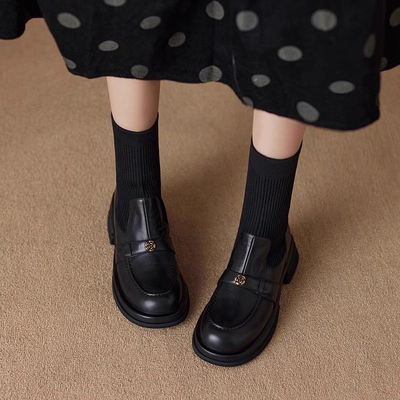 British Style Thin Boots Women's 2025 Autumn and Winter New Knitted Elastic Socks Boots Flat Short Boots Academy Style Loafers