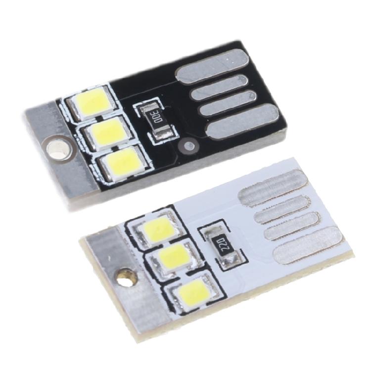 5Pcs LED Lamp 0.2W Reading Book Light USB Night Light Pocket Card LED Keychains Lamp