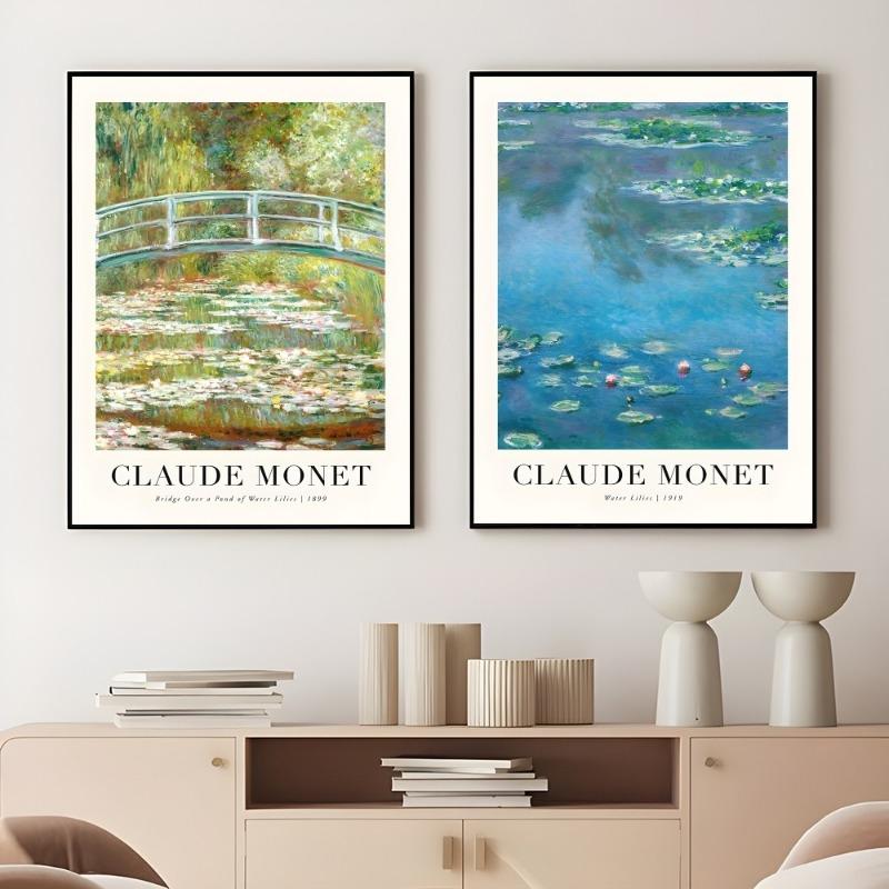 Claude Monet Retro Klassische Ölkunst Wildblumen Poster Klebende Wandkunst Druck Wasserdicht Wohnen Zuhause Schlafzimmer Bar Ästhetische Deko