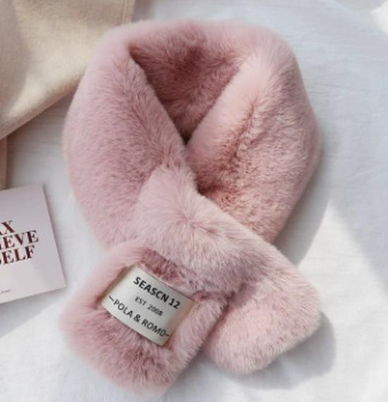 Versatile Faux Rex Rabbit Fur Scarf for Women – Warm Winter Neck Collar