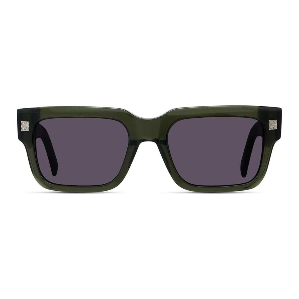 Givenchy Occhiali da sole quadrati con decorazione gamba a specchio Occhiali da sole da uomo Verdi GV40039U5396A