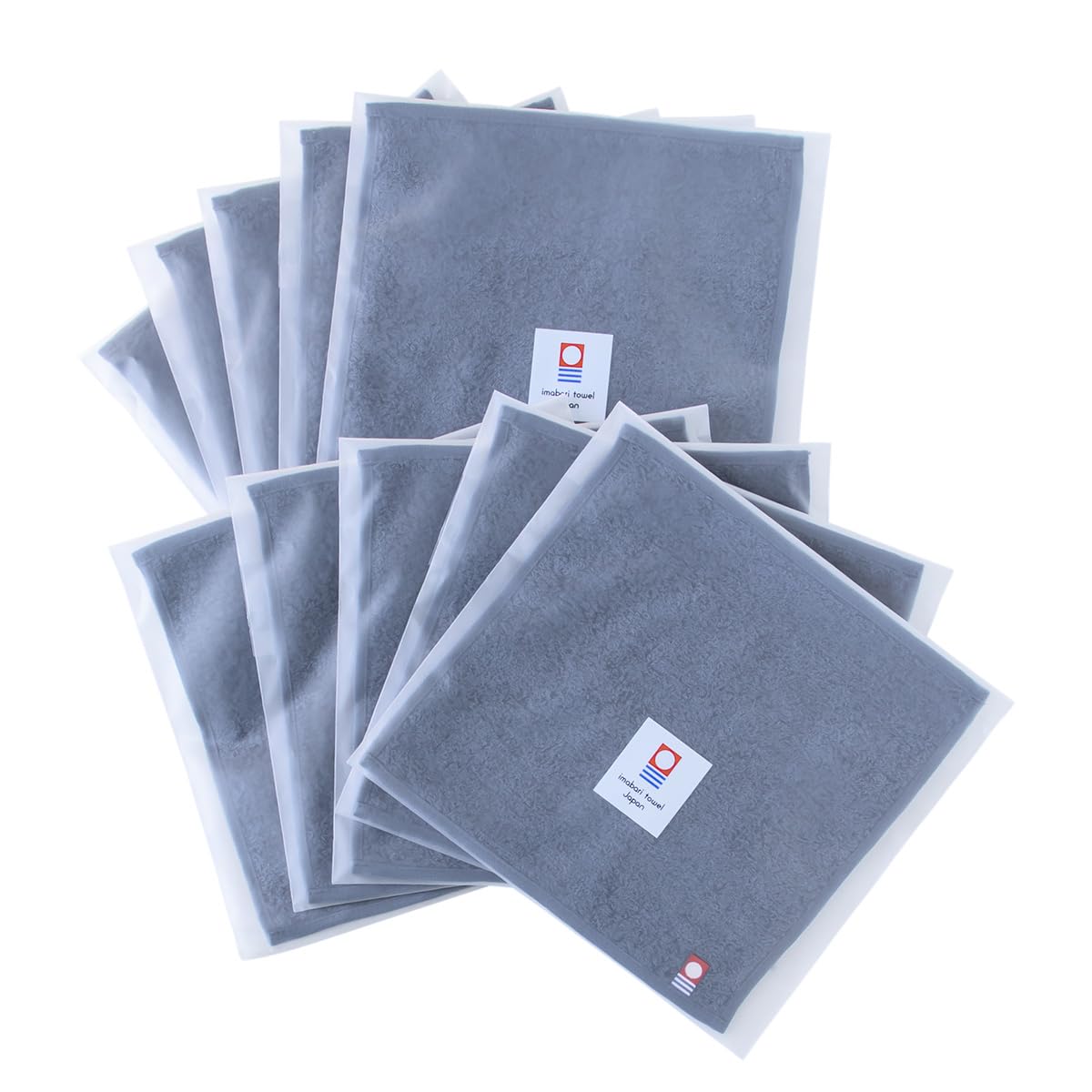 

[aso] Imabari Hand Towels, Set of 10, Individually Wrapped, Medium Thickness, 20 x 20 cm, 100% Cotton, Made in Japan, Towel Handkerchief, Everyone s