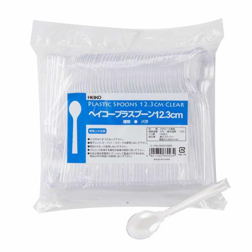 Shimojima Heiko Spoons, Plastic, Clear, 12.3cm, Loose, 100 Count, 004513006