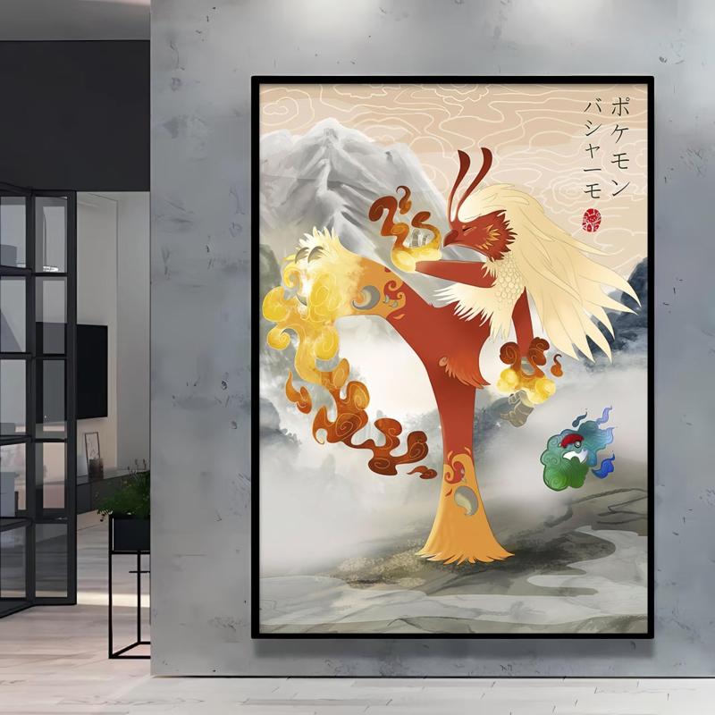 Poster and Painting  Mewtwo Charizard Christmas Gifts Home Room Picture Wall Art Classic Spray Printing Canvas Painting