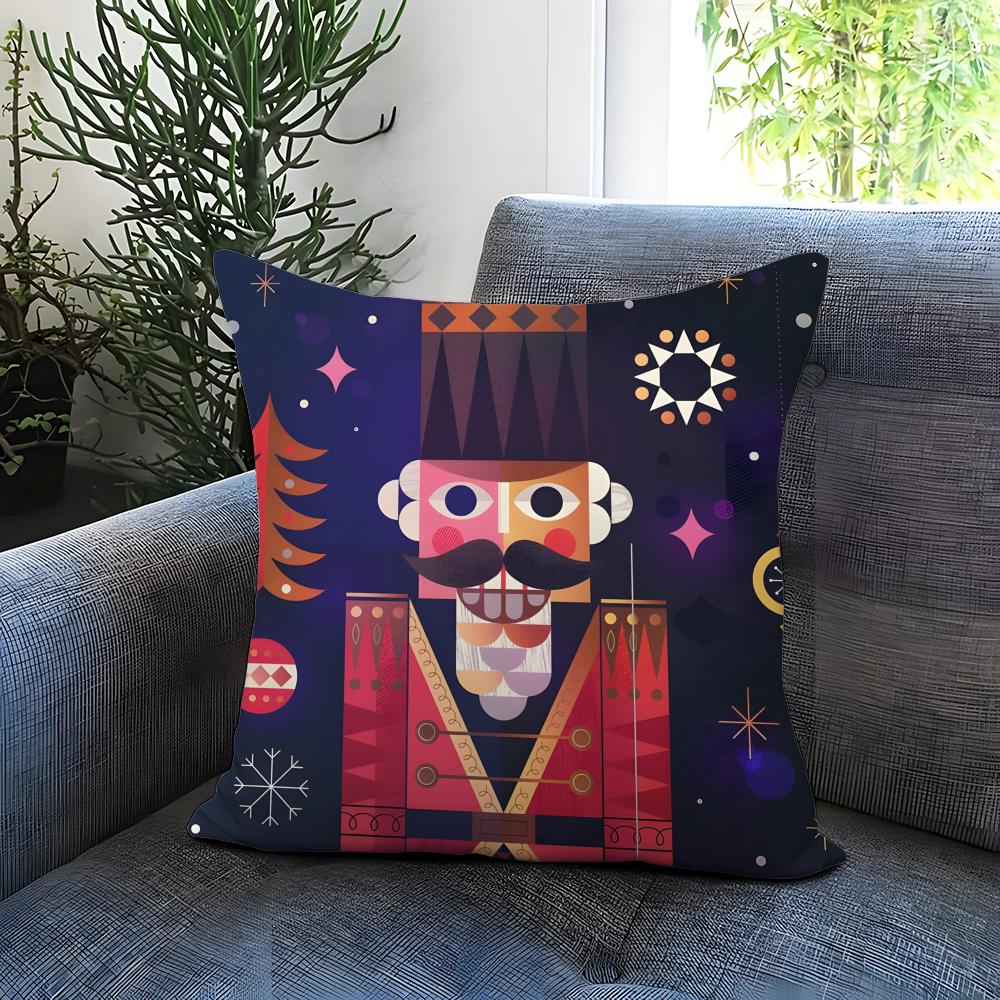Popular NNutcrackered Cushion Cover Comfortable Reversible Pillow Cover Ideal for Car Sofa Bedroom  Beyond
