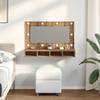 LED Mirror Cabinet In Artisan Oak 90 X 31.5 X 62 Cm