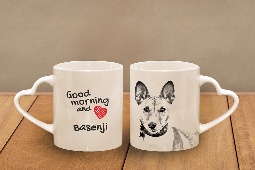 Basenji, African bush dog, Congo dog - cup with a dog, adorable cup with a heart-shaped handle, universal gift from the Art-Dog brand
