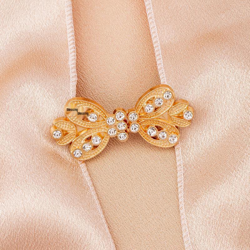 Hollow Metal Clasp for Qipao/Hanfu Collar, Frog Button for Coats & Scarves