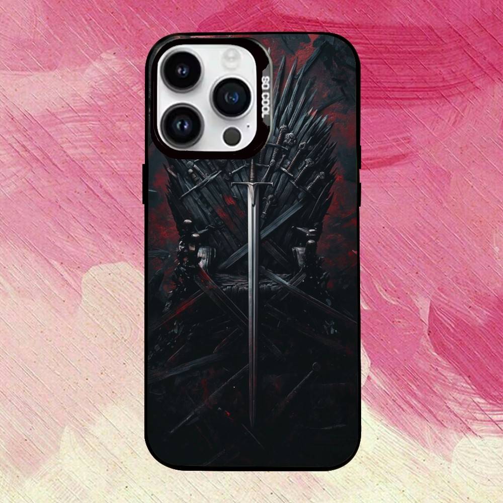 

Game of T-Thrones The I-Iron T-Throne Phone Case For iPhone 17,16,15,14,13,12,11 Plus,Pro Max,Colored Silver Plated Inside Cover iPhone16e