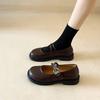 [Yushilai] Japanese Platform Mary Jane Shoes for Women's Spring 2025 New Fashion Muffin Versatile One Pedal