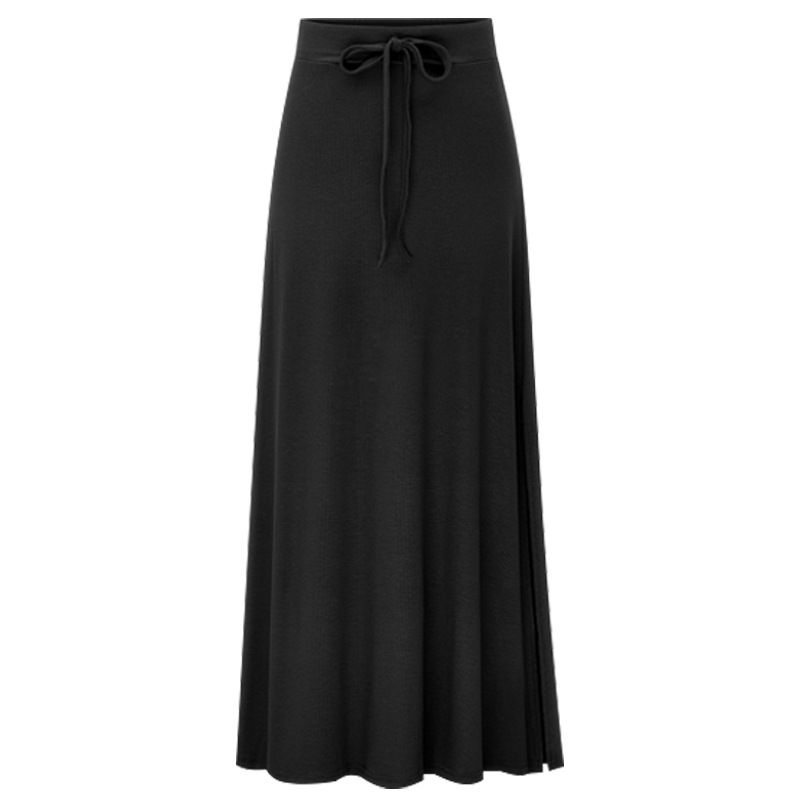 Solid Color Lace up Waist Hugging Skirt Solid Lace-up Sheath Skirt for Women