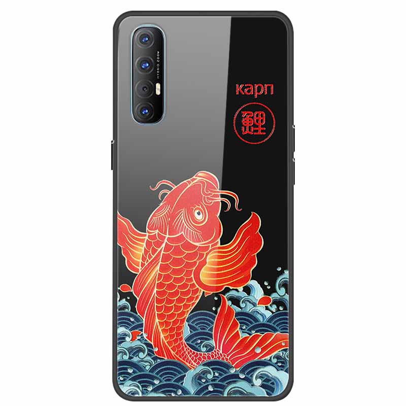 Tempered Glass Case For Oppo Reno 3 Pro 5G Case 6.5" Hard Phone Back Cover Soft Bumper For Oppo Reno3 Pro Case Funda Para PCRM00