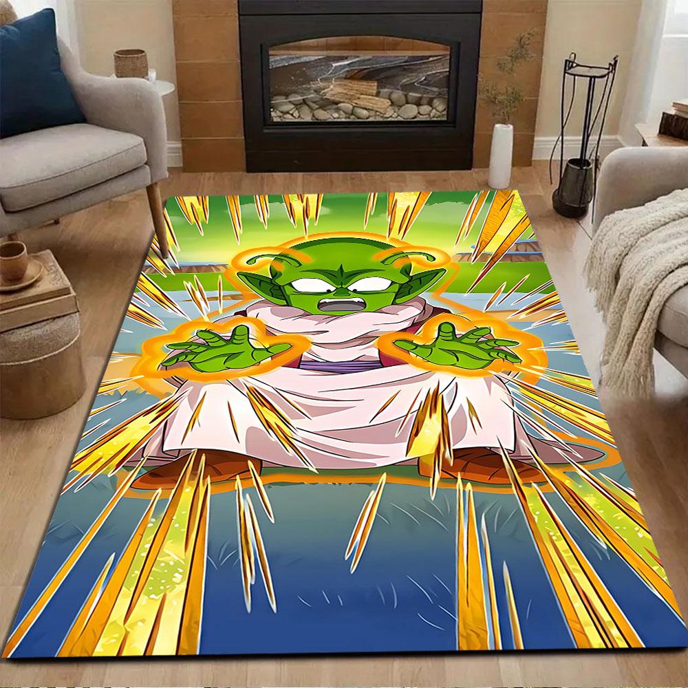 "Green Alien with Energy Aura Design" Patterned carpet, non slip mat suitable for living room and bedroom sofas